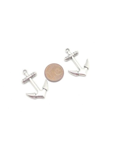 fermoir ancre marine en métal argenté 30mm x 20mm
