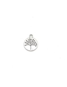 Breloques arbre de vie sequin en métal argenté 18mm x 15mm 2