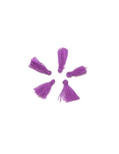 Mini Pompons violine 1,5cm en polyester et coton