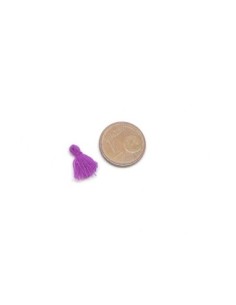 Mini Pompons violine 1,5cm en polyester et coton 2