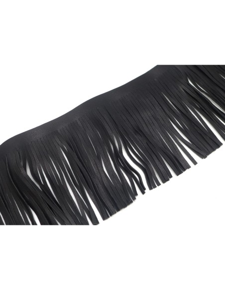 Galon frange noir en simili cuir pas cher