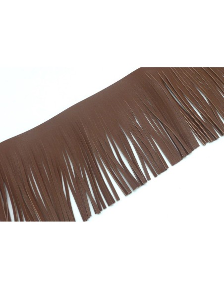 galon frange marron en simili cuir pour customisation