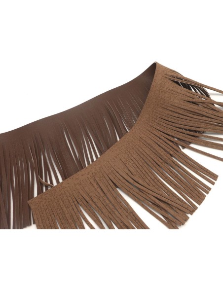 galon de couleur marron à frange simili cuir