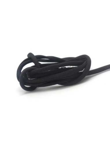 2m paracorde noir cordon nylon tressé 4,5mm x 2mm - 7 fils - corde nylon gainé
