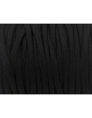 2m paracorde noir cordon nylon tressé 4,5mm x 2mm - 7 fils - corde nylon gainé