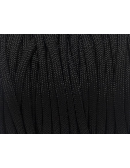 2m paracorde noir cordon nylon tressé 4,5mm x 2mm - 7 fils - corde nylon gainé