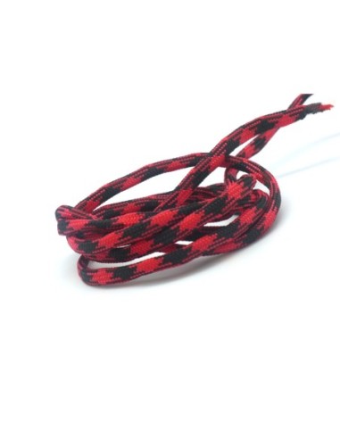 paracorde noir et rouge grenadine cordon nylon tressé 4,5mm x 2mm - 7 fils - corde nylon gainé
