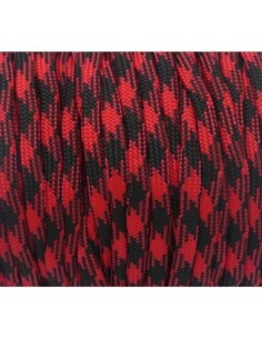 paracorde noir et rouge grenadine cordon nylon tressé 4,5mm x 2mm - 7 fils - corde nylon gainé 2