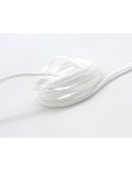 Paracorde blanche cordon nylon tressé 4,5mm x 2mm 