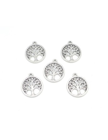 petit pendentif arbre de vie en métal argenté