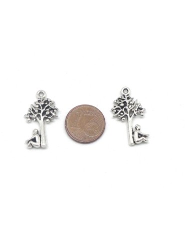 Breloque arbre de vie en métal argenté pas chère