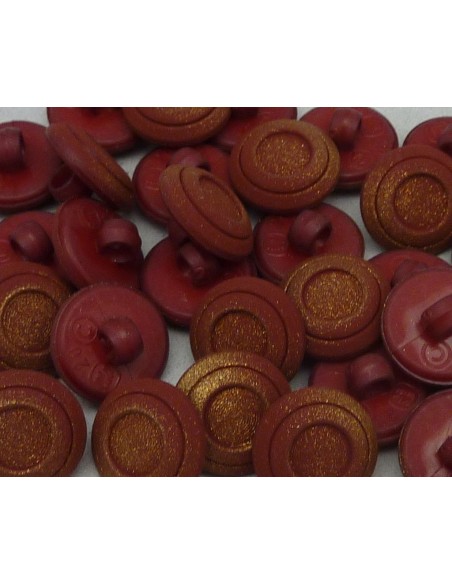 4 Boutons connecteur Vintage rond rouge pailleté doré 12,9mm