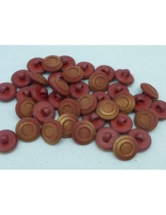 4 Boutons connecteur Vintage rond rouge pailleté doré 12,9mm 2