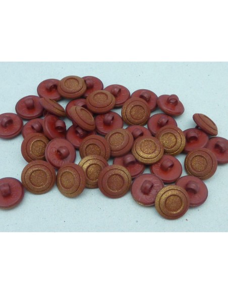4 Boutons connecteur Vintage rond rouge pailleté doré 12,9mm