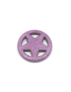 2 grandes perles étoile en pierre naturelle imitation turquoise "Howlite" violet 30mm
