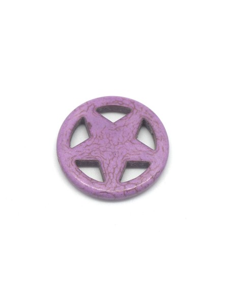 2 grandes perles étoile en pierre naturelle imitation turquoise "Howlite" violet 30mm 2 grandes perles étoile en pierre naturelle imitation turquoise "Howlite" violet 30mm