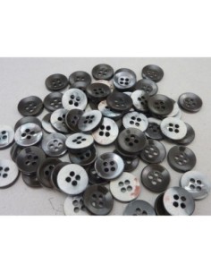 4 Boutons connecteur Vintage rond en nacre gris irisé 14,7mm 2
