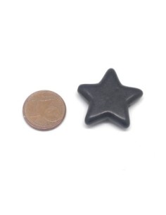 3 perles étoile 25mm en pierre naturelle imitation turquoise "Howlite" noire 2