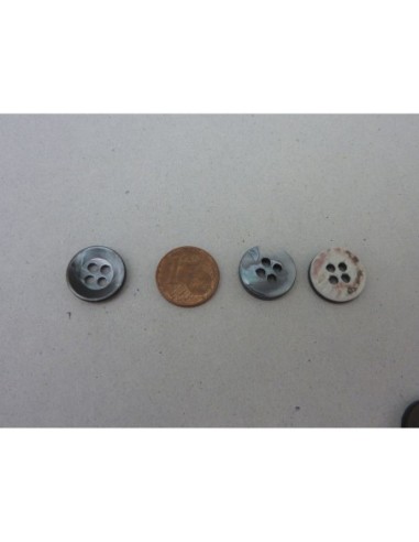 4 Boutons connecteur Vintage rond en nacre gris...
