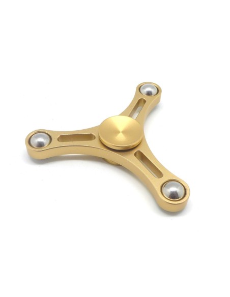 Fidget spinner Hand spinner TOY Helice en aluminium de couleur dore metallise