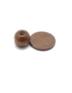 perle en bois 10mm ronde marron noisette pas chère 2