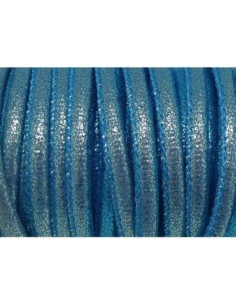 Cordon 4,5mm bleu turquoise pailleté lumineux en polyester 2