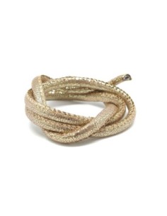 Cordon 4,5mm pailleté doré pâle lumineux en polyester