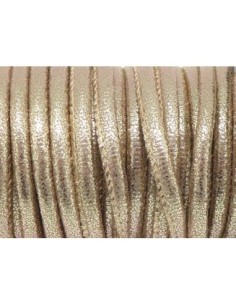 Cordon 4,5mm pailleté doré pâle lumineux en polyester 2