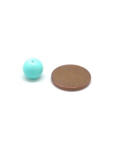 Perles ronde 8mm en verre peint de couleur bleu pastel 2