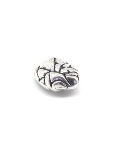 Perles galet en métal argenté ovale irrégulier 11,7mm x 8,6mm 2