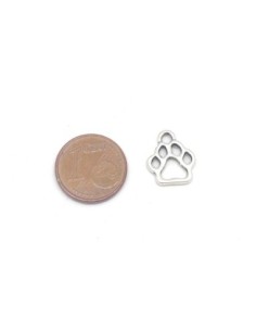 Petit pendentif empreinte animaux, chat en métal argenté  2