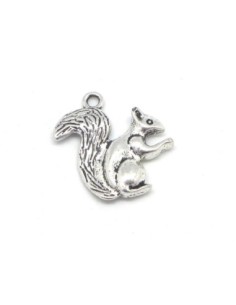 Breloques écureuil en métal argenté 20mm x 21mm