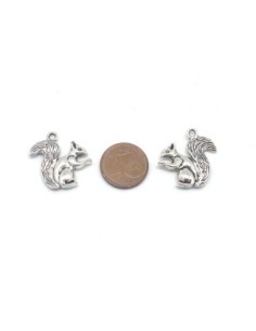 Breloques écureuil en métal argenté 20mm x 21mm 2
