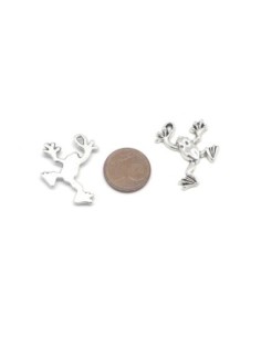 Breloque grenouille en métal argenté 22mm x 19mm 2