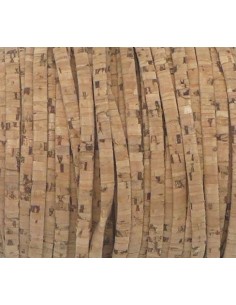 1m lanière liège 3mm x 1,5mm de couleur naturelle marron clair cordon liège 2