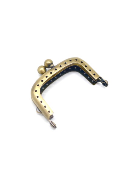 Fermoir porte monnaie en métal de couleur bronze 5,5cm avec attache sur le côté