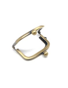 Fermoir porte monnaie en métal de couleur bronze 5,5cm avec attache sur le côté 2
