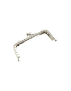 Fermoir porte monnaie en métal argenté 10cm avec attache sur le dessus