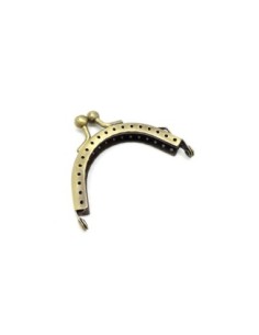 Fermoir porte monnaie arrondi en métal de couleur bronze 6,5cm avec attache sur le côté