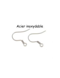 paire Supports boucles d'oreilles crochet hameçons en acier inoxydable couleur argenté