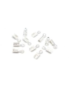 50 Embouts serre fil pour cordon de 1mm en métal argenté brillant blanc 2,5mm x 8mm