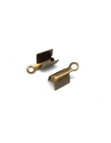 40 Embouts serre fil en métal de couleur bronze 3mm x 8mm pour cordon de 1mm 1,5mm