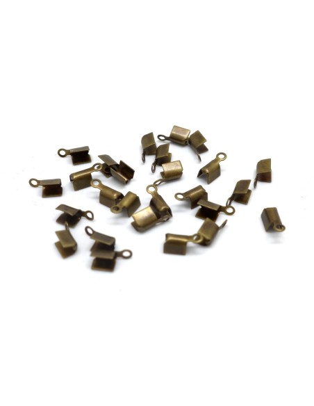 Attache cordon 3mm x 8mm bronze en métal