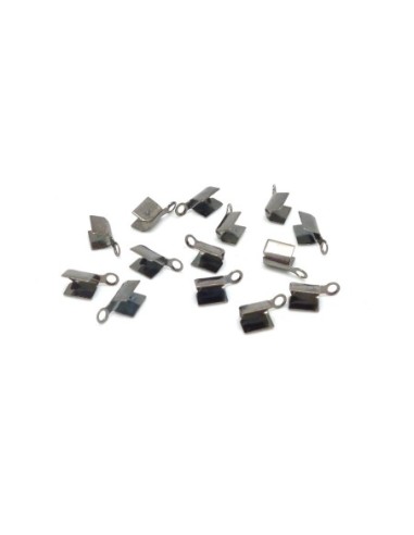 Serre fil  gris foncé en métal 3mm x 8mm pour cordon cuir 1,5mm