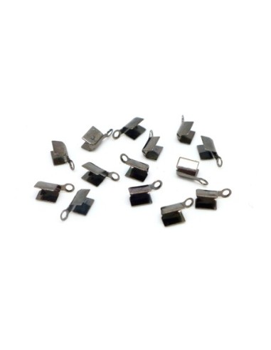 Attache cordon 3mm x 8mm en métal de couleur gris foncé