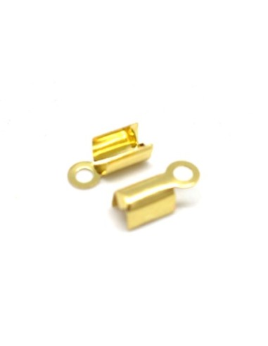 40 Embouts serre fil en métal doré 4mm x 10,5mm pour cordon de 2mm