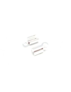 40 Embouts serre fil en métal argenté brillant blanc 4mm x 10,5mm pour cordon de 2mm