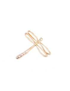 Grand Pendentif libellule en métal doré 70mm