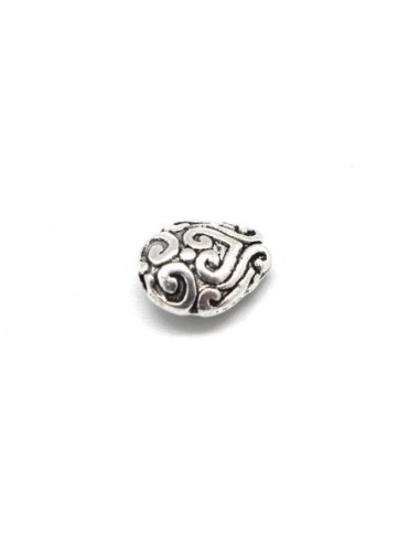15 Perles en métal argenté motif celtique ethnique forme goutte, poire