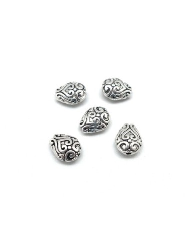 15 Perles en métal argenté motif celtique ethnique 